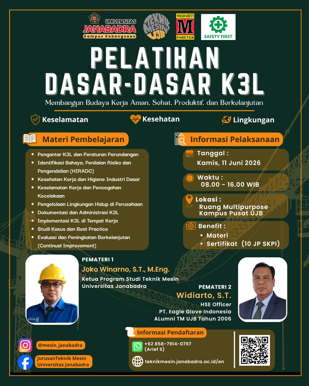 Pelatihan Dasar-Dasar K3 (Keselamatan dan Kesehatan Kerja) – Teknik Mesin Universitas Janabadra Yogyakarta